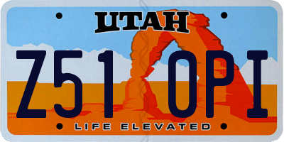 UT license plate Z510PI