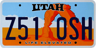 UT license plate Z510SH