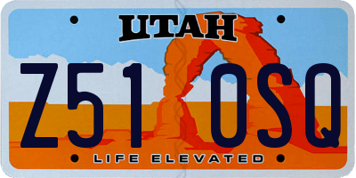 UT license plate Z510SQ