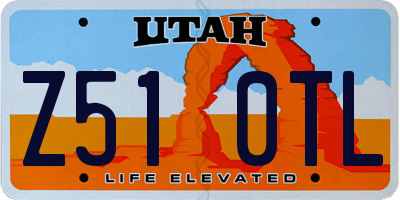 UT license plate Z510TL