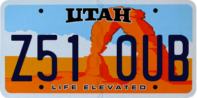 UT license plate Z510UB