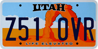 UT license plate Z510VR