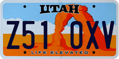 UT license plate Z510XV
