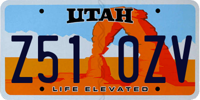 UT license plate Z510ZV