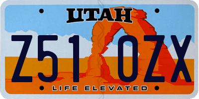 UT license plate Z510ZX