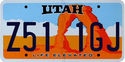 UT license plate Z511GJ