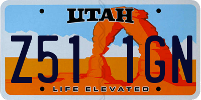 UT license plate Z511GN