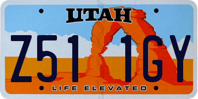 UT license plate Z511GY
