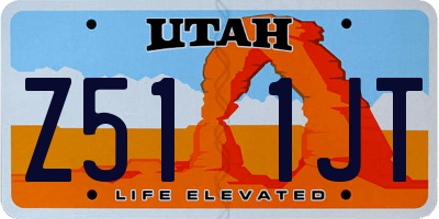 UT license plate Z511JT