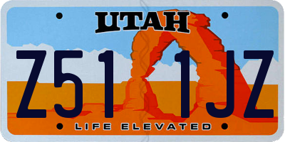 UT license plate Z511JZ
