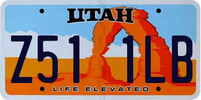 UT license plate Z511LB