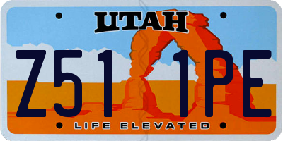 UT license plate Z511PE