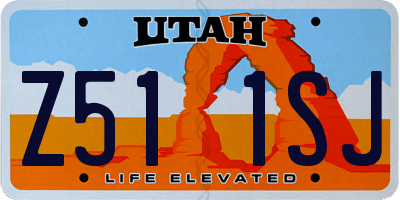 UT license plate Z511SJ