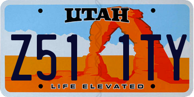 UT license plate Z511TY