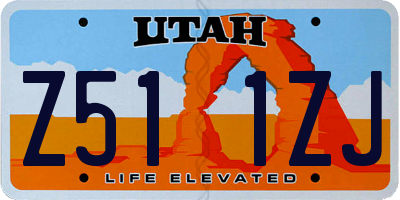 UT license plate Z511ZJ