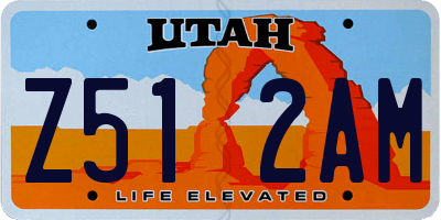UT license plate Z512AM