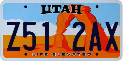 UT license plate Z512AX