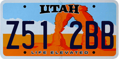 UT license plate Z512BB