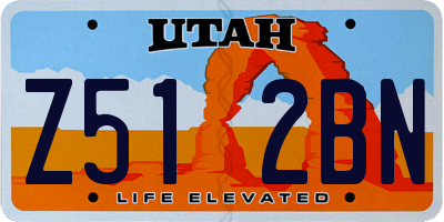 UT license plate Z512BN
