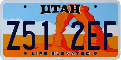 UT license plate Z512EF