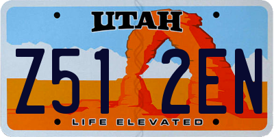 UT license plate Z512EN