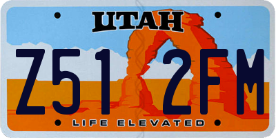 UT license plate Z512FM