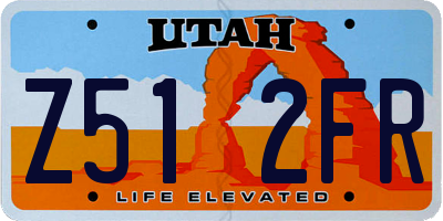 UT license plate Z512FR