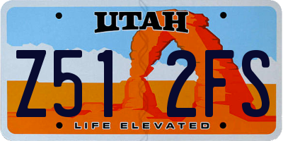 UT license plate Z512FS