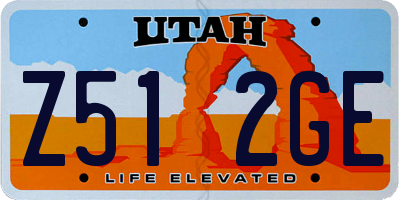 UT license plate Z512GE