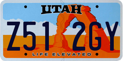 UT license plate Z512GY