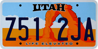 UT license plate Z512JA