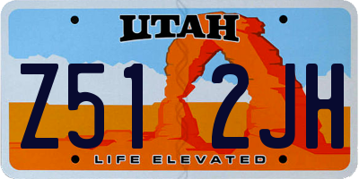 UT license plate Z512JH