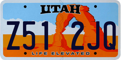 UT license plate Z512JQ