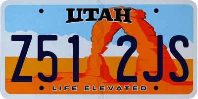 UT license plate Z512JS