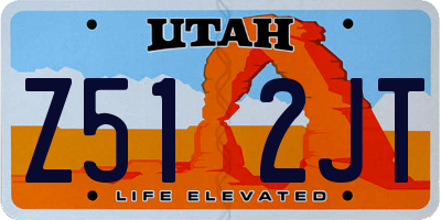 UT license plate Z512JT