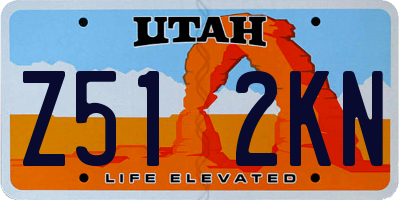UT license plate Z512KN