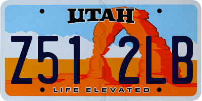 UT license plate Z512LB