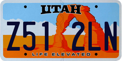 UT license plate Z512LN