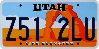 UT license plate Z512LU
