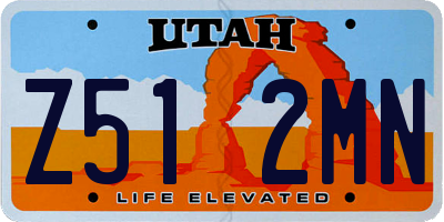 UT license plate Z512MN