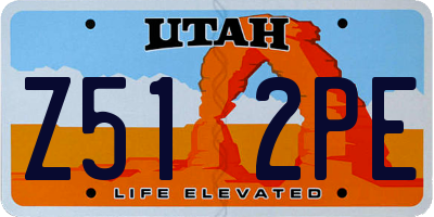 UT license plate Z512PE