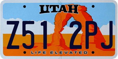 UT license plate Z512PJ