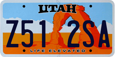 UT license plate Z512SA
