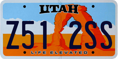 UT license plate Z512SS