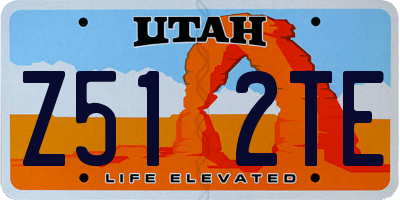 UT license plate Z512TE