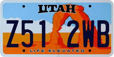 UT license plate Z512WB