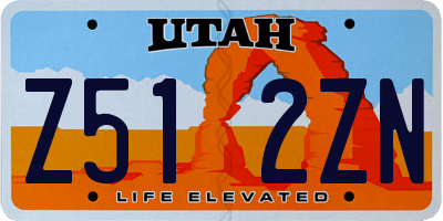 UT license plate Z512ZN