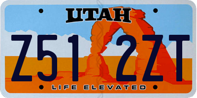 UT license plate Z512ZT
