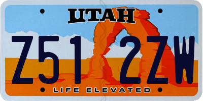 UT license plate Z512ZW