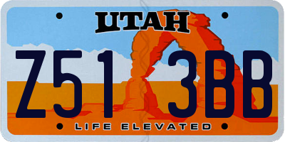 UT license plate Z513BB